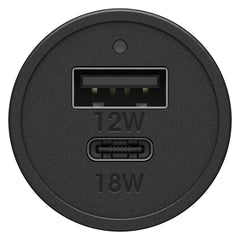 OtterBox USB-C and USB-A Fast Charge Dual Port Car Charger 30W