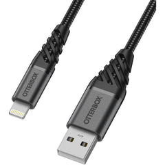 OtterBox Premium Lightning to USB-A Cable (1M) - Dark Ash Black
