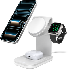 OtterBox 3-in-1 Charging Station For MagSafe - White/Silver
