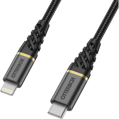 OtterBox Premium Lightning to USB-C Fast Charge Cable 1m - Black