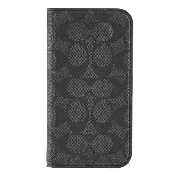 Coach Folio Case For iPhone 16 - Signature Charcoal