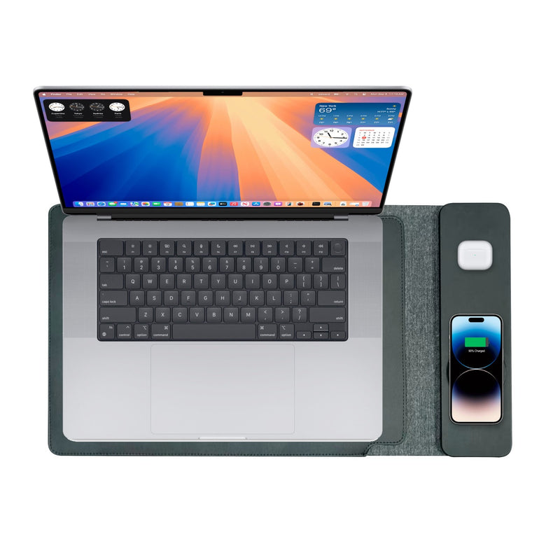 Laser Wireless Charging Laptop Sleeve Up to 16 Inch - Black