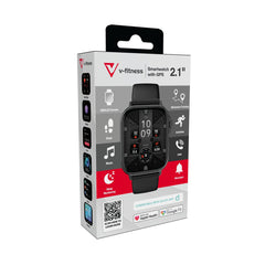 V-Fitness GPS Smart Watch with 2.1 Inch AMOLED Display - Black