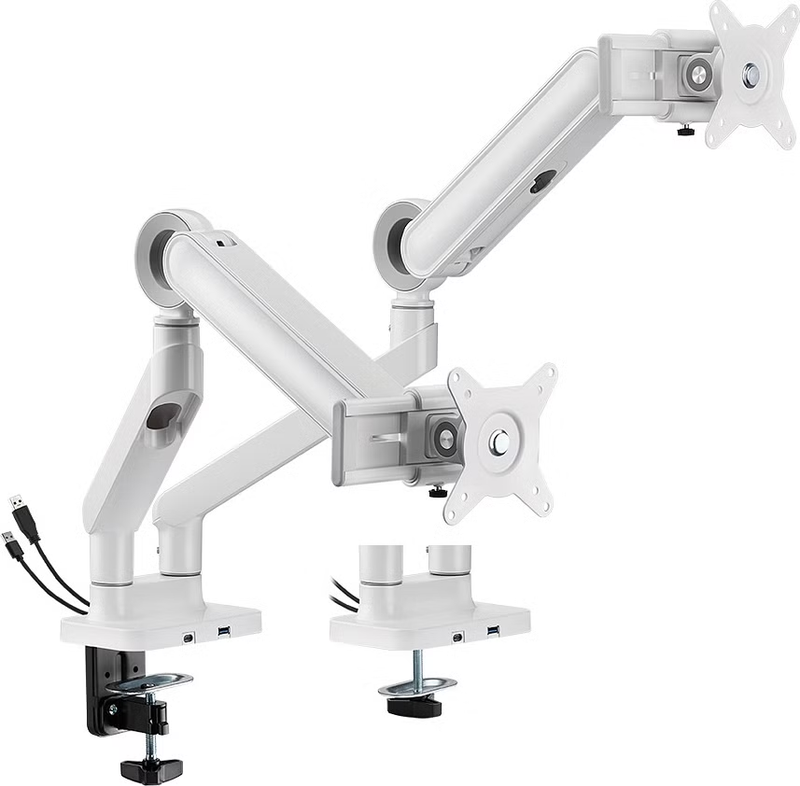 Brateck Designer Premium Dual Monitor Spring-Assisted - White