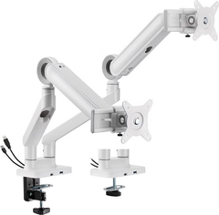 Brateck Designer Premium Dual Monitor Spring-Assisted - White