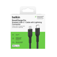 Belkin BoostCharge Pro Braided Lightning to USB-C Cable 1M – Black
