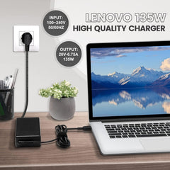 135W Square Tip Laptop Charger for Lenovo Yoga IdeaPad ThinkPad