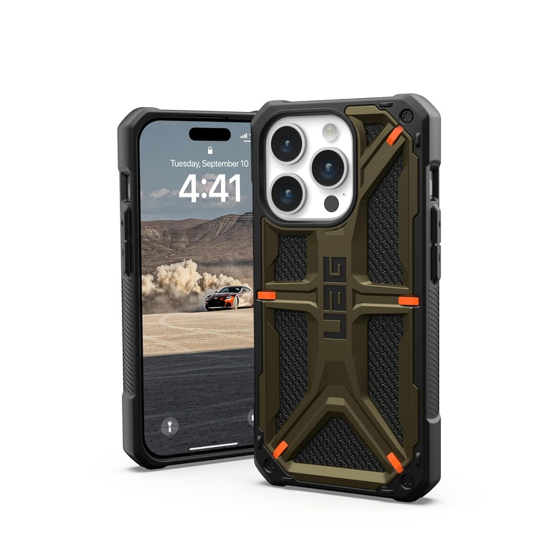 UAG Monarch Case For iPhone 15 Pro - Kevlar Green