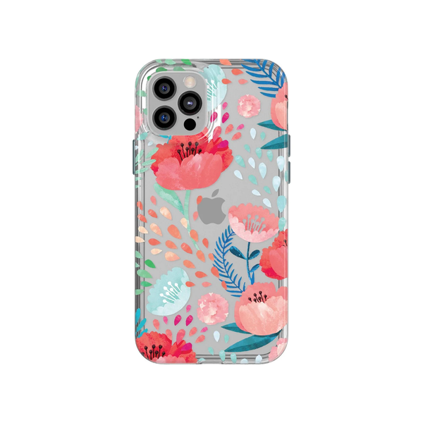 Tech 21 EvoArt Botanical Garden Case iPhone 12/12 Pro - Coral Red