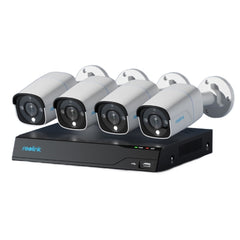 Reolink NVS8-12MB4 12MP 8-Ch PoE NVR Security System 4 Bullet Cams - Black