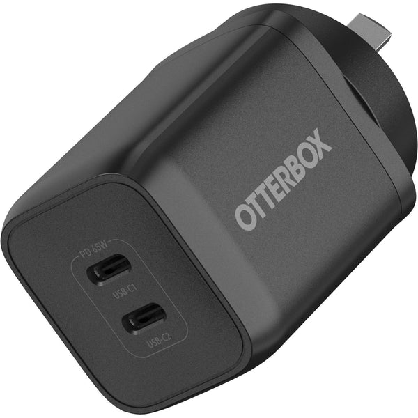 OtterBox 65W Dual Port USB-C PD Fast GaN Wall Charger - Black