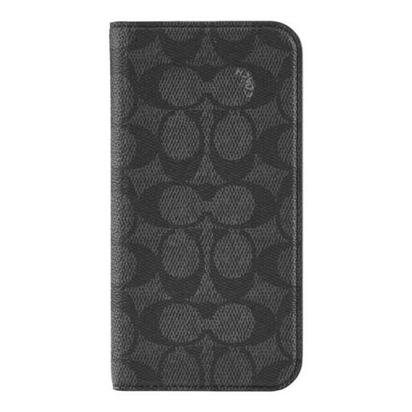 Coach Folio Case For iPhone 16 Pro Max - Signature Charcoal