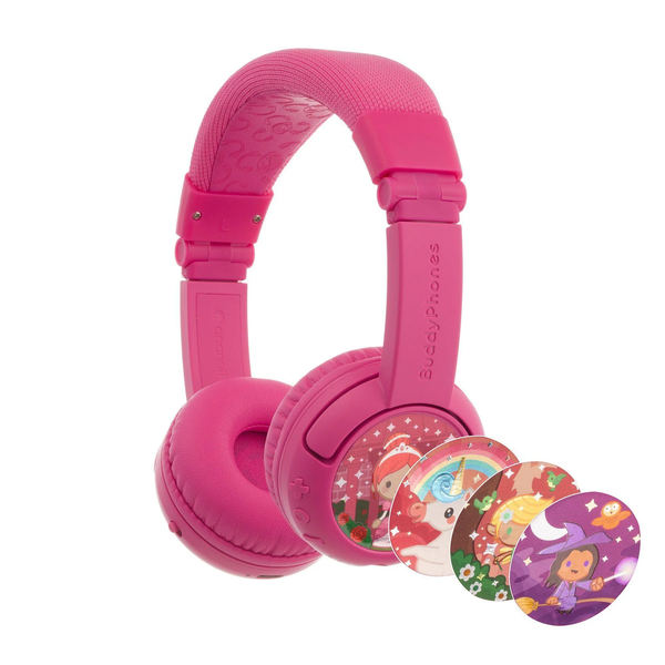 BuddyPhones Play Plus Wireless Headphones - Rose Pink