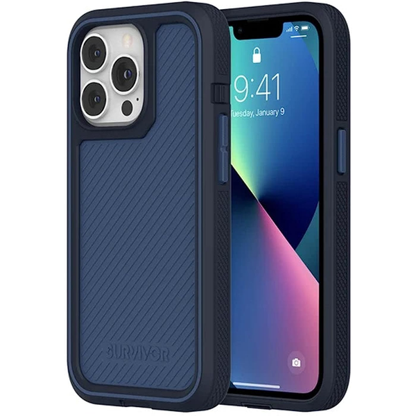 Survivor Earth Case For Apple iPhone 13 Pro - Storm Blue/Deep Sea