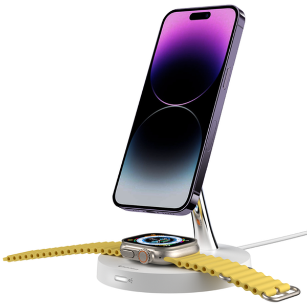 SwitchEasy MagPower 2in1 Magnetic Wireless Charging Stand - White