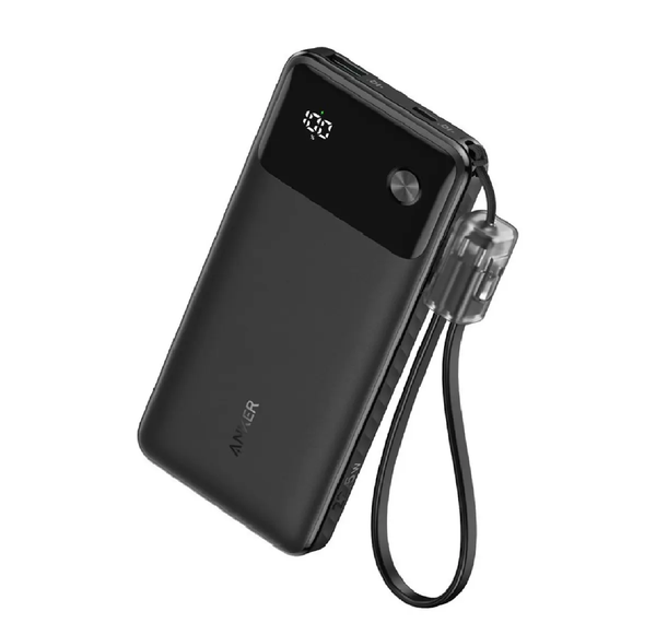Anker 10K 22.5W A1388 USB C Lanyard Cable Power Bank - Black