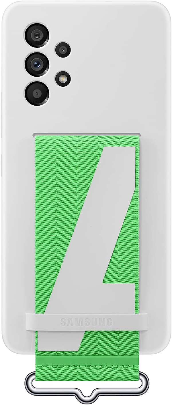 Samsung Silicone Cover with Strap For Samsung Galaxy A53 5G - White