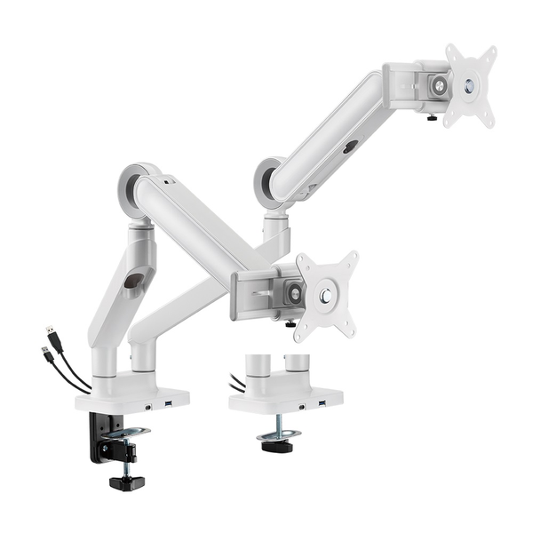 Brateck Designer Premium Dual Monitor Spring-Assisted - White