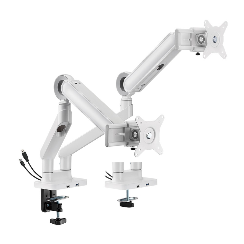 Brateck Designer Premium Dual Monitor Spring-Assisted - White