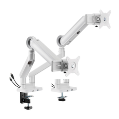 Brateck Designer Premium Dual Monitor Spring-Assisted - White