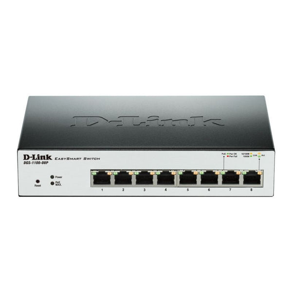 D-Link 8-Port Gigabit Smart Managed PoE Switch - Black