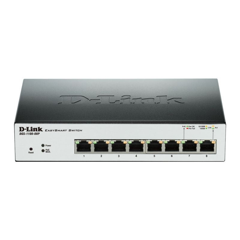 D-Link 8-Port Gigabit Smart Managed PoE Switch - Black