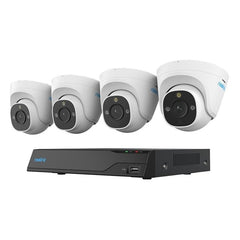 Reolink NVS8-12MD4 12MP 8-Ch PoE NVR Security System 4 Dome Cams - Black