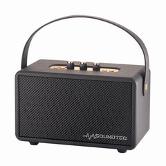 Laser SoundTec Retro Bluetooth Boombox Speaker w/ Carry Strep - Black