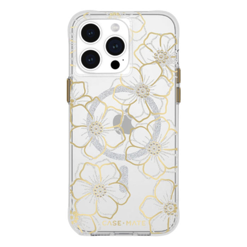 Case-Mate Floral Gems MagSafe Case For iPhone 15 Pro Max - Gold