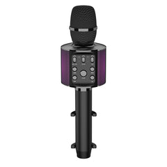 Laser Wireless Karaoke Microphone with LED Lights - Black