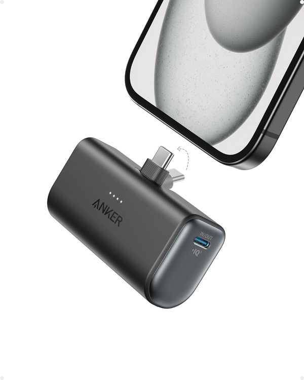 Anker Nano Power Bank w/ Built-in USB-C Connector - Black