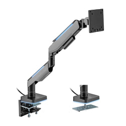 Brateck Single Heavy-Duty RGB Monitor Arm Fit Most 17"-49" - Black