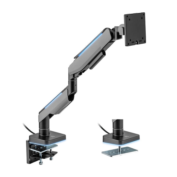 Brateck Single Heavy-Duty RGB Monitor Arm Fit Most 17"-49" - Black