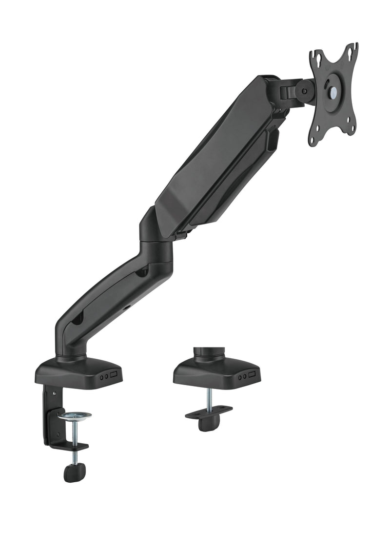 Brateck Dual Screen Spring Assisted Monitor Arm Fits 17" to 32"- Black