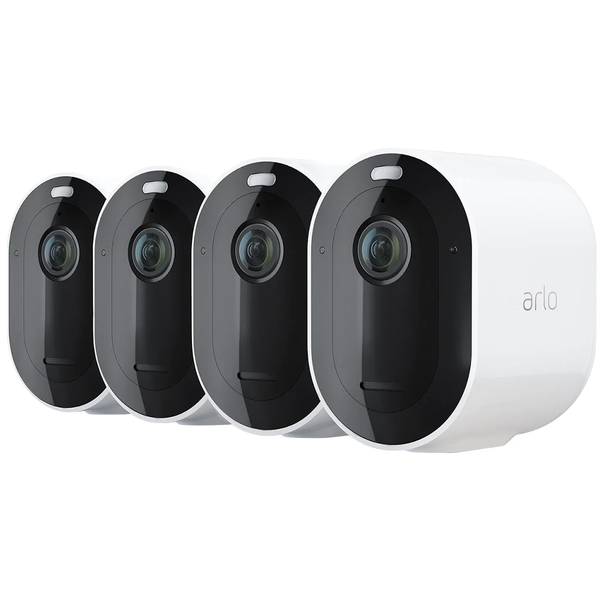 Arlo Pro 4 Wire-Free 2K HDR Spotlight Camera 4 Pack - White/Black