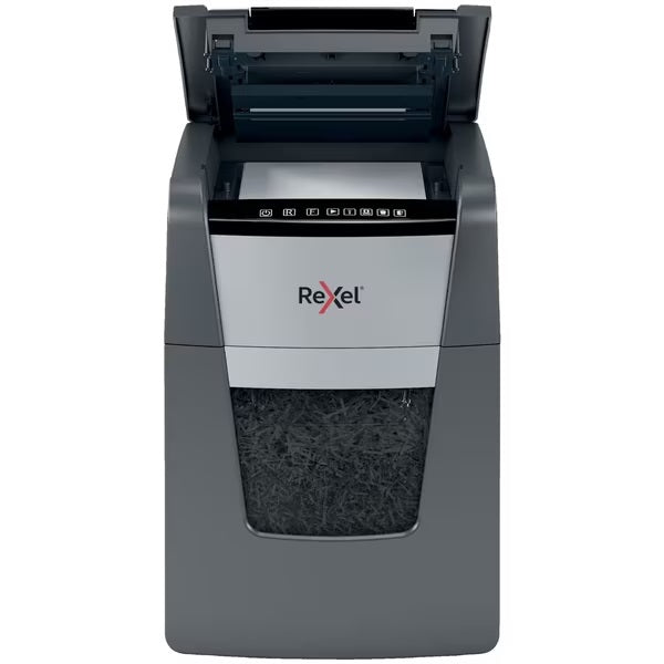 Rexel Optimum Autofeed Shredder 100X Cross Cut - Black/Grey