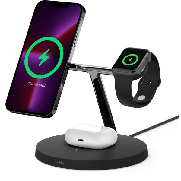 Belkin BoostCharge Pro 3-in-1 Wireless Charger w/ MagSafe - Black