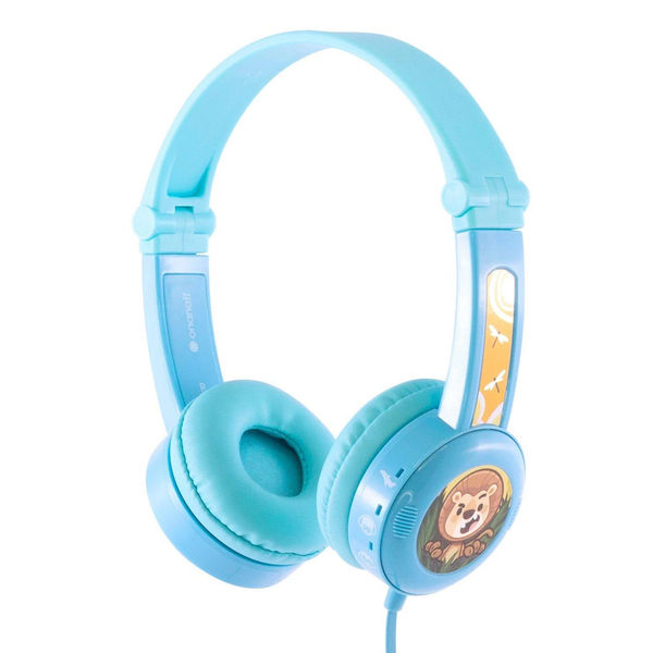 BuddyPhones Travel Kids Wired Headphone - Light Blue