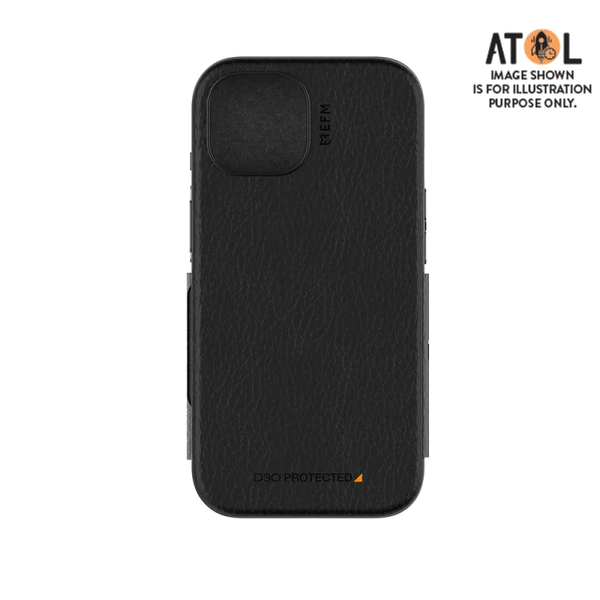EFM Monaco Wallet Case w/ D3O For iPhone 15 - Black/Space Grey