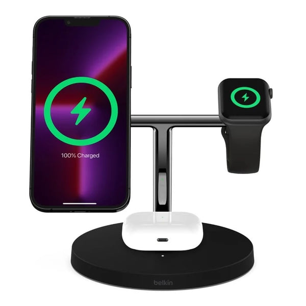 Belkin BoostCharge Pro 3-in-1 Wireless Charger w/ MagSafe - Black