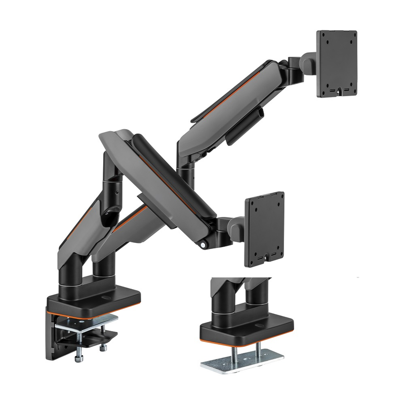 Brateck Dual Gaming Monitor Arm Fit 17"-35" - Matte Black/Dark Grey