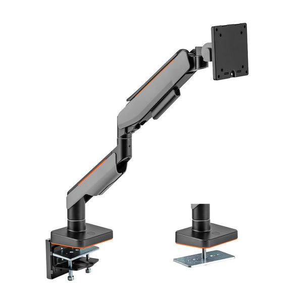 Brateck Single Heavy-Duty Monitor Arm Fit Most 17"-49" - Black