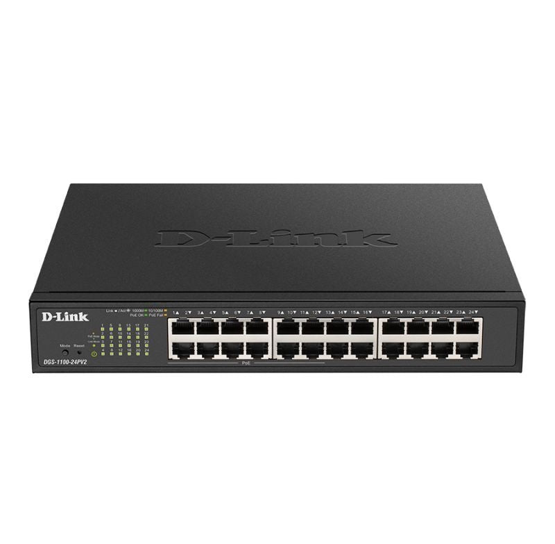 D-Link 24-Port Gigabit Smart PoE Switch w/ 12 PoE Ports - Black