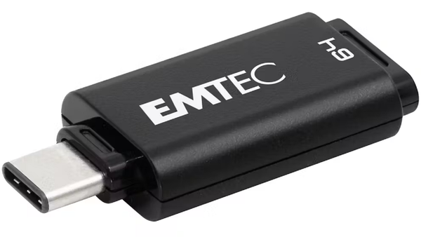 Emtec D400 64GB USB 3.2 Type-C Flash Drive - Black