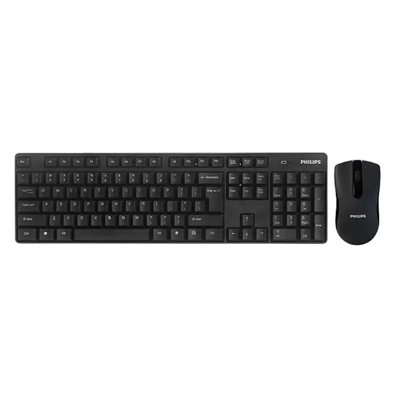 Philips Wireless Keyboard and Mouse - Black