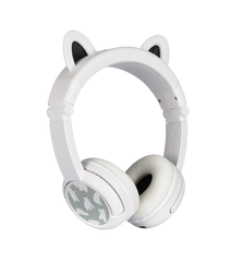 BuddyPhones PlayEars+ Animal Ears Wireless Headphone - Bear White