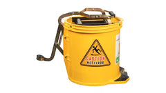 Cleanlink Heavy Duty Mop Bucket Metal Wringer 16 Litre - Yellow