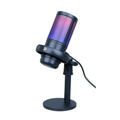 Laser RGB Streaming Microphone with Headphone Jack - Black