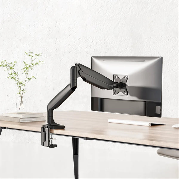 Brateck Single Screen Gas Spring Monitor Arm For 17"- 45" - Matte Black
