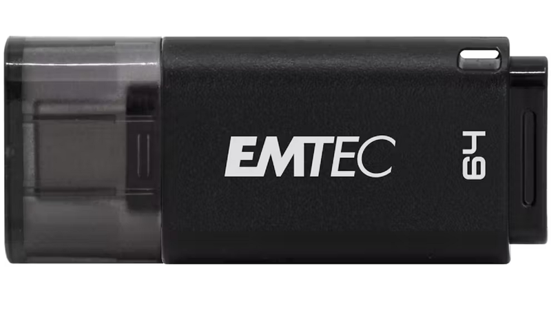 Emtec D400 64GB USB 3.2 Type-C Flash Drive - Black